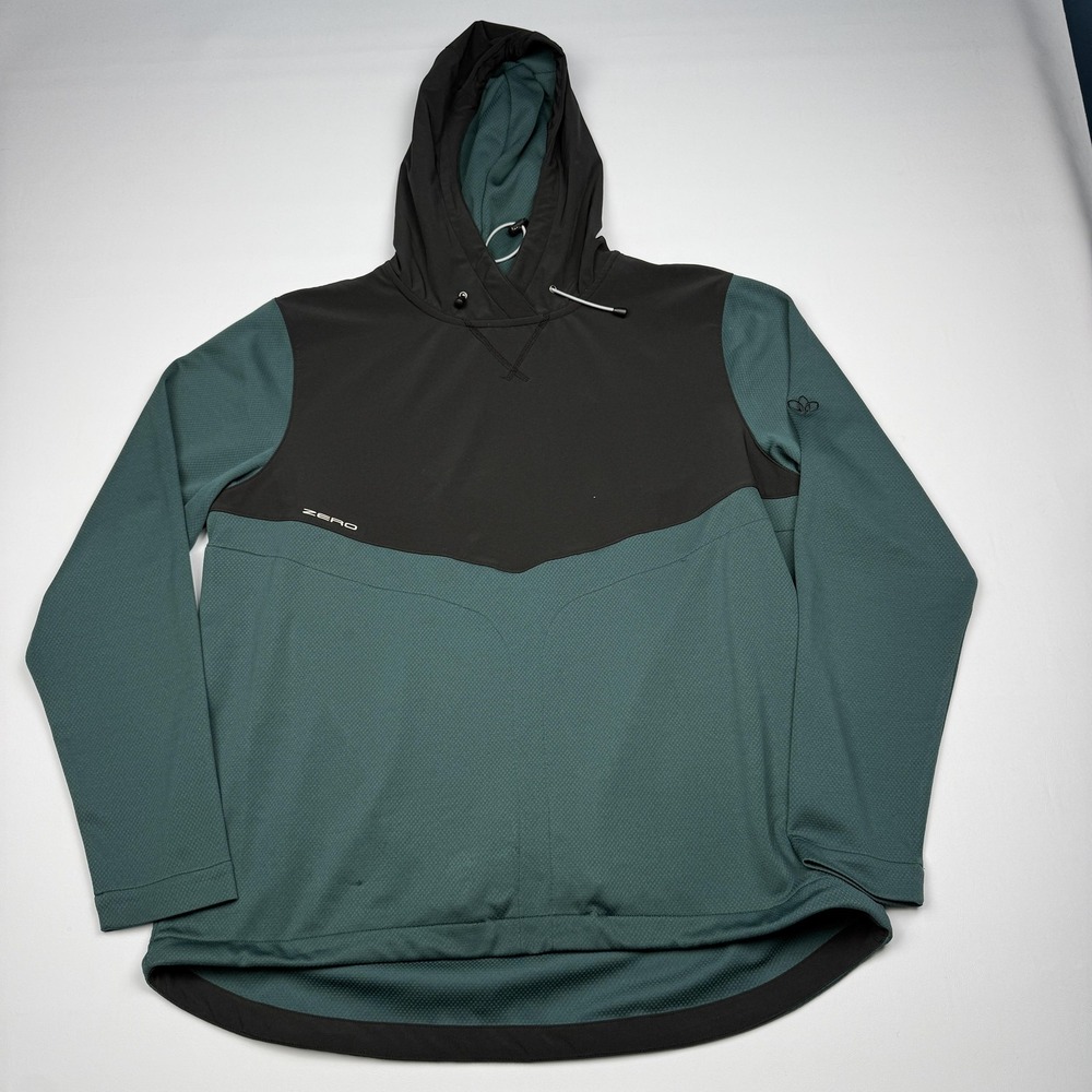 Zero Restriction Hoodie Mens Large Green Black Pullover Golf Performance Stretch